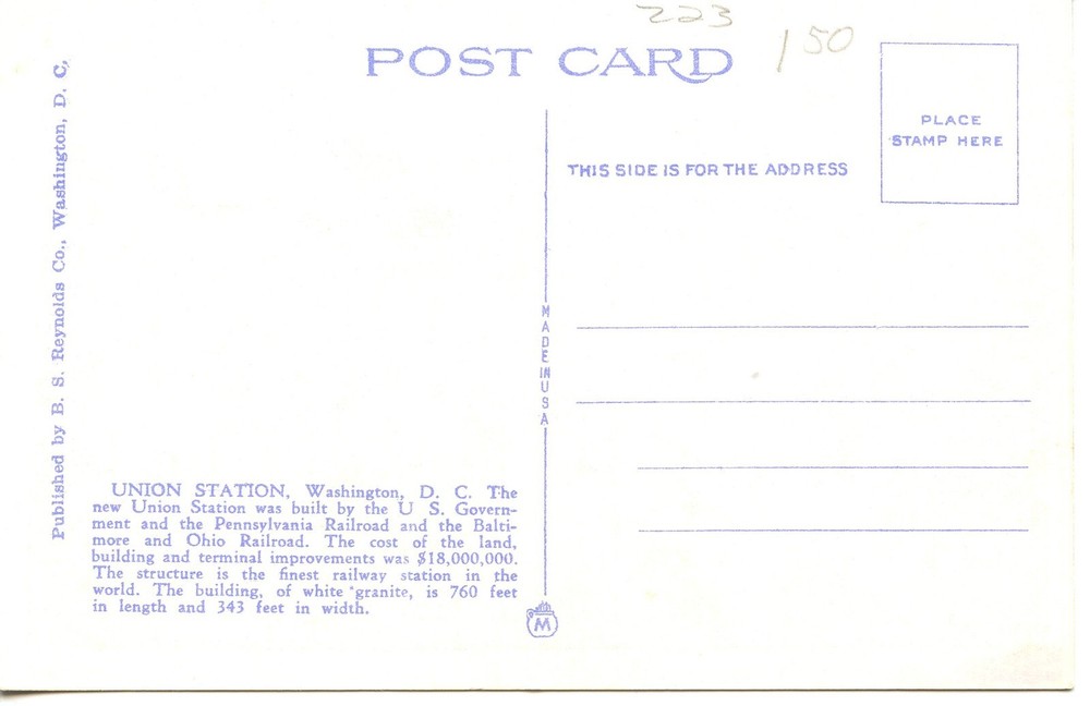 UNION STATION, WASHINGTON, D.C. - PC372