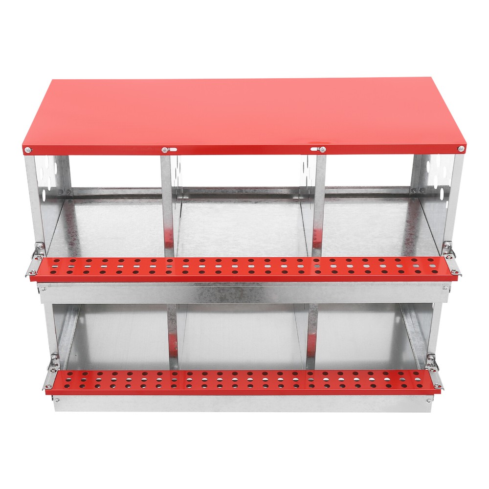 2-layer Egg Box Chicken Coop 6 Compartments Chicken Nesting Box For Poultry