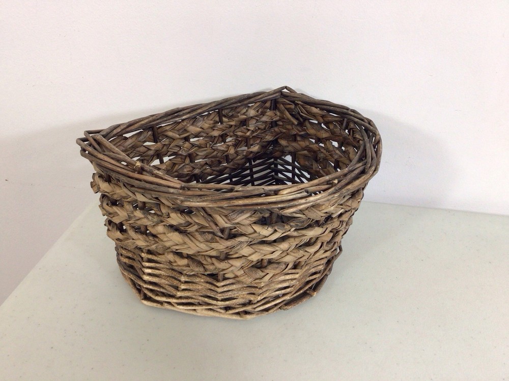 Vintage Bicycle Basket Brown Wicker