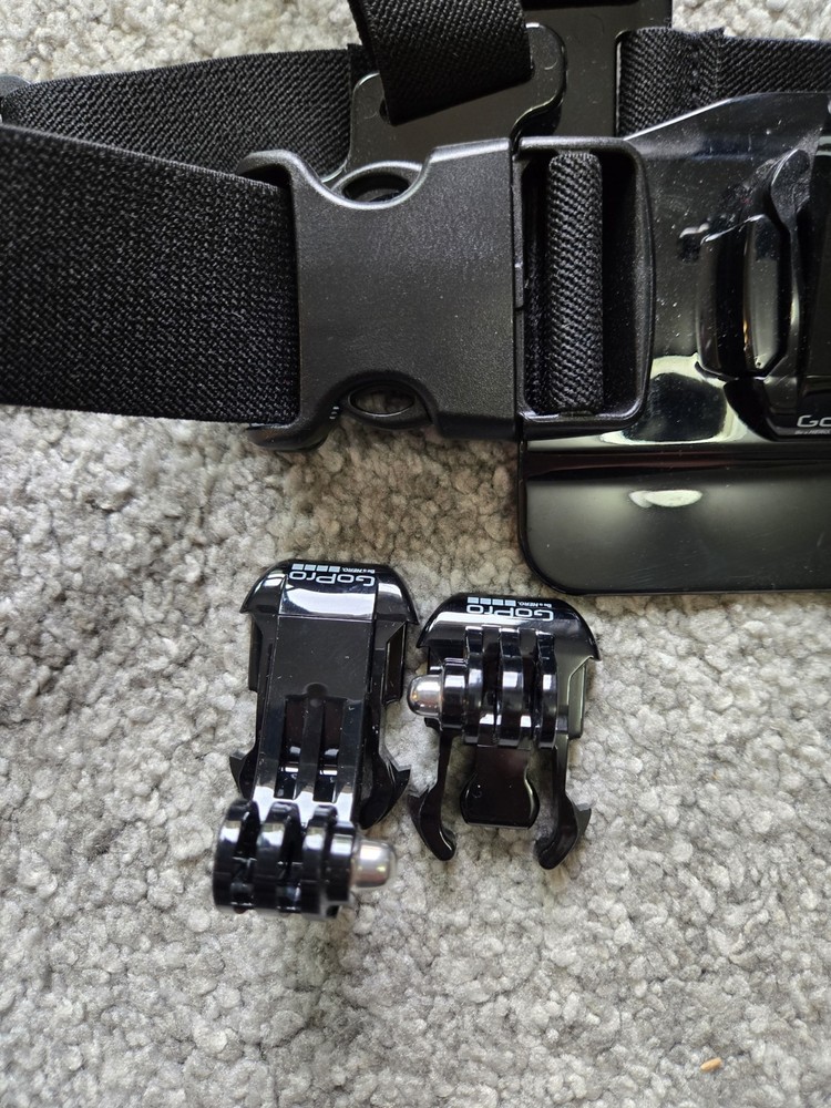 Gopro Hero 4 With Case Different Backs. Wearable Mount W/ Different Attachments