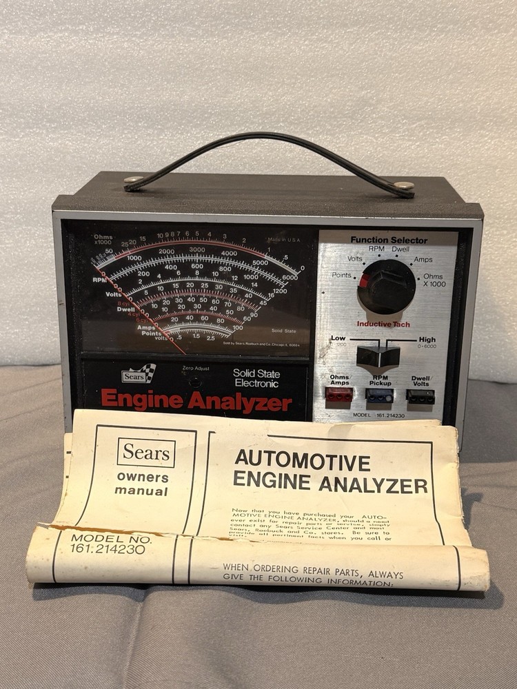 Sears Solid State Electronic Engine Analyzer Model 161.214230 with Cables