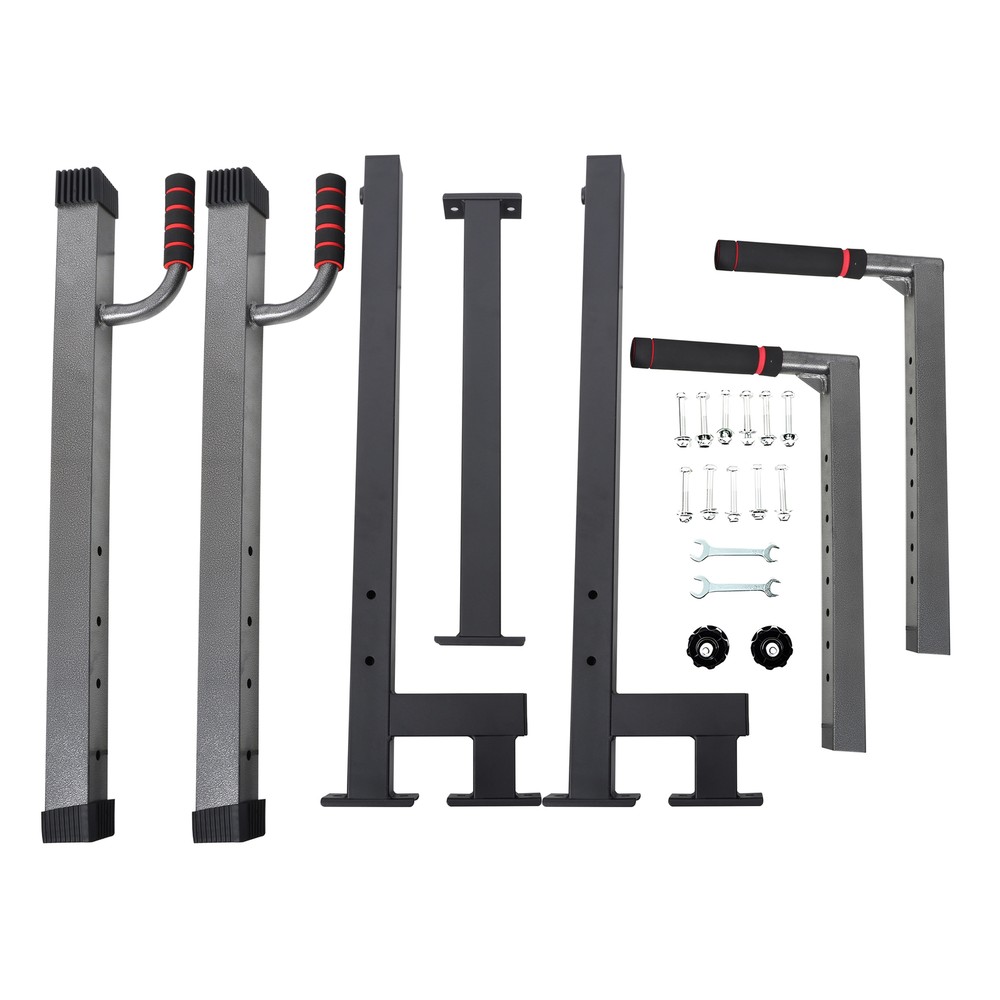 BalanceFrom Multi-Function Home Gym Exercise Dip Stand, 500lb Capacity, Black