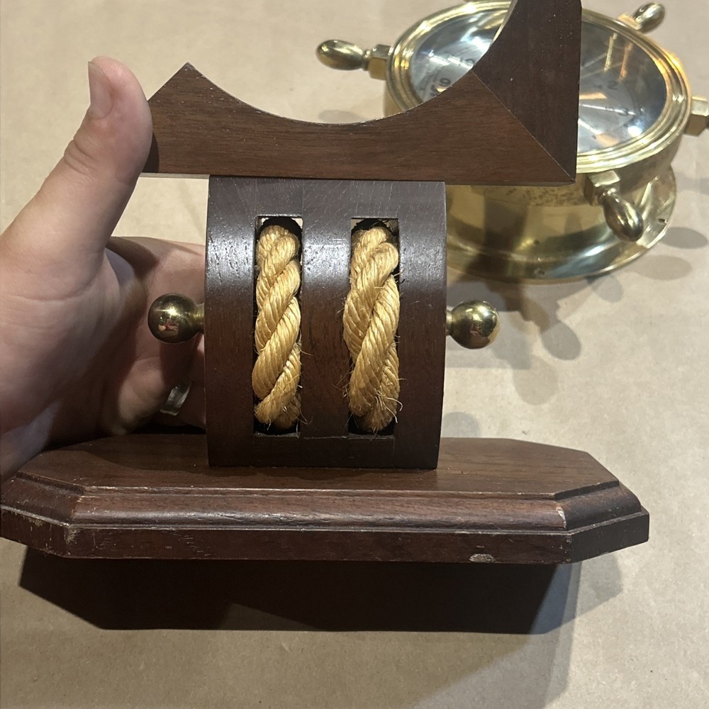 SETH THOMAS MARITIME, SOLID BRASS, SHIP'S TABLE TOP CLOCK Damaged Stand Working