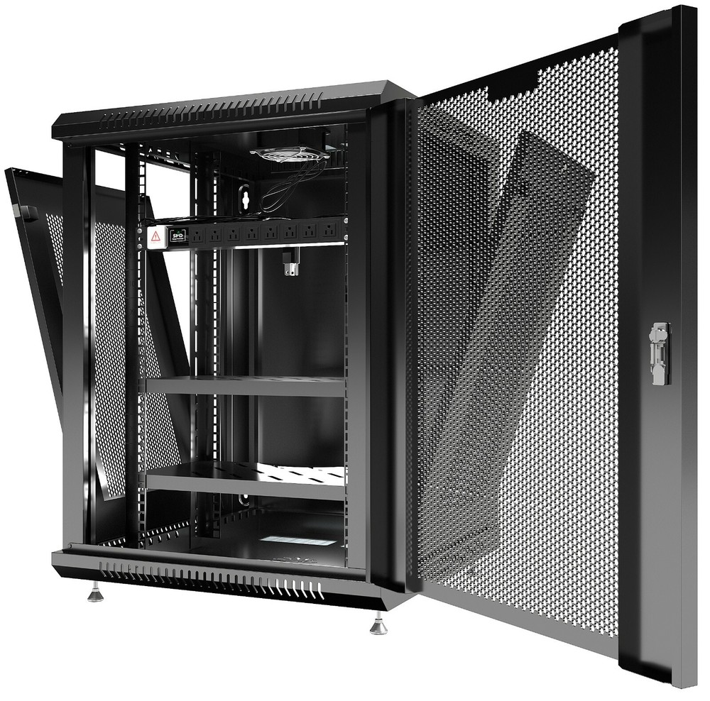15U Wall Mount Server Rack Network Cabinet Locking Av Data Enclosure VENTED DOOR