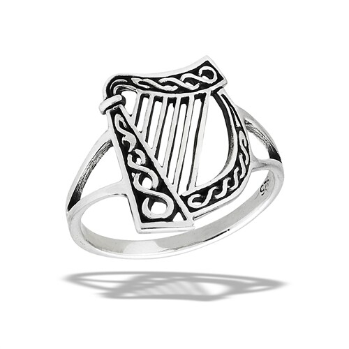 Sterling Silver  Celtic Classic Harp Ring