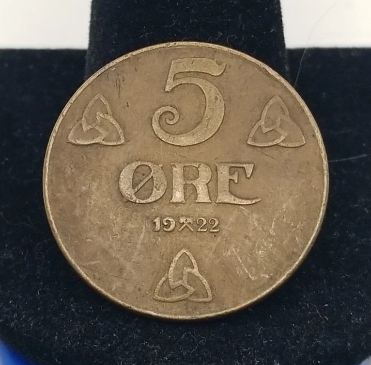 1922 Norway 5 Ore #20445