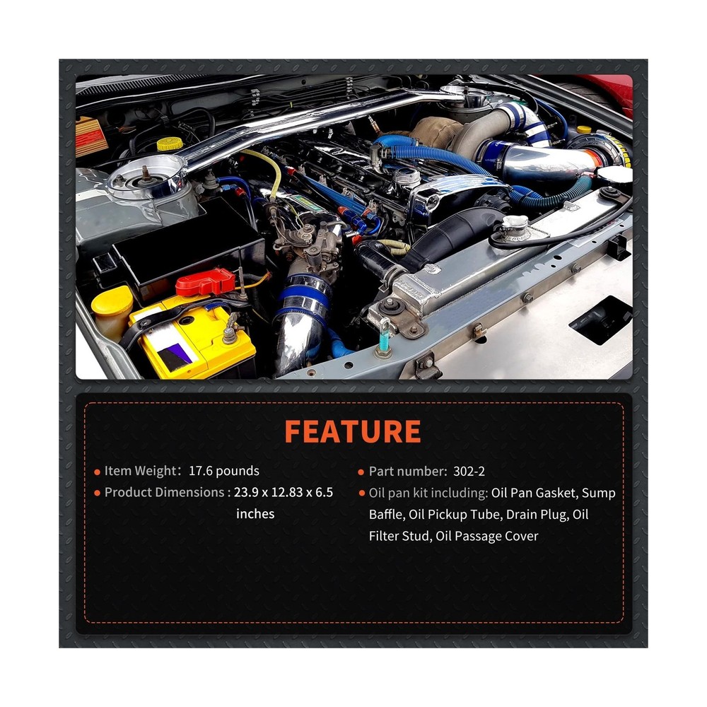 labwork 302-2 LS Engine Low Profile Oil Pan Retro Replacement for Camaro Fire...