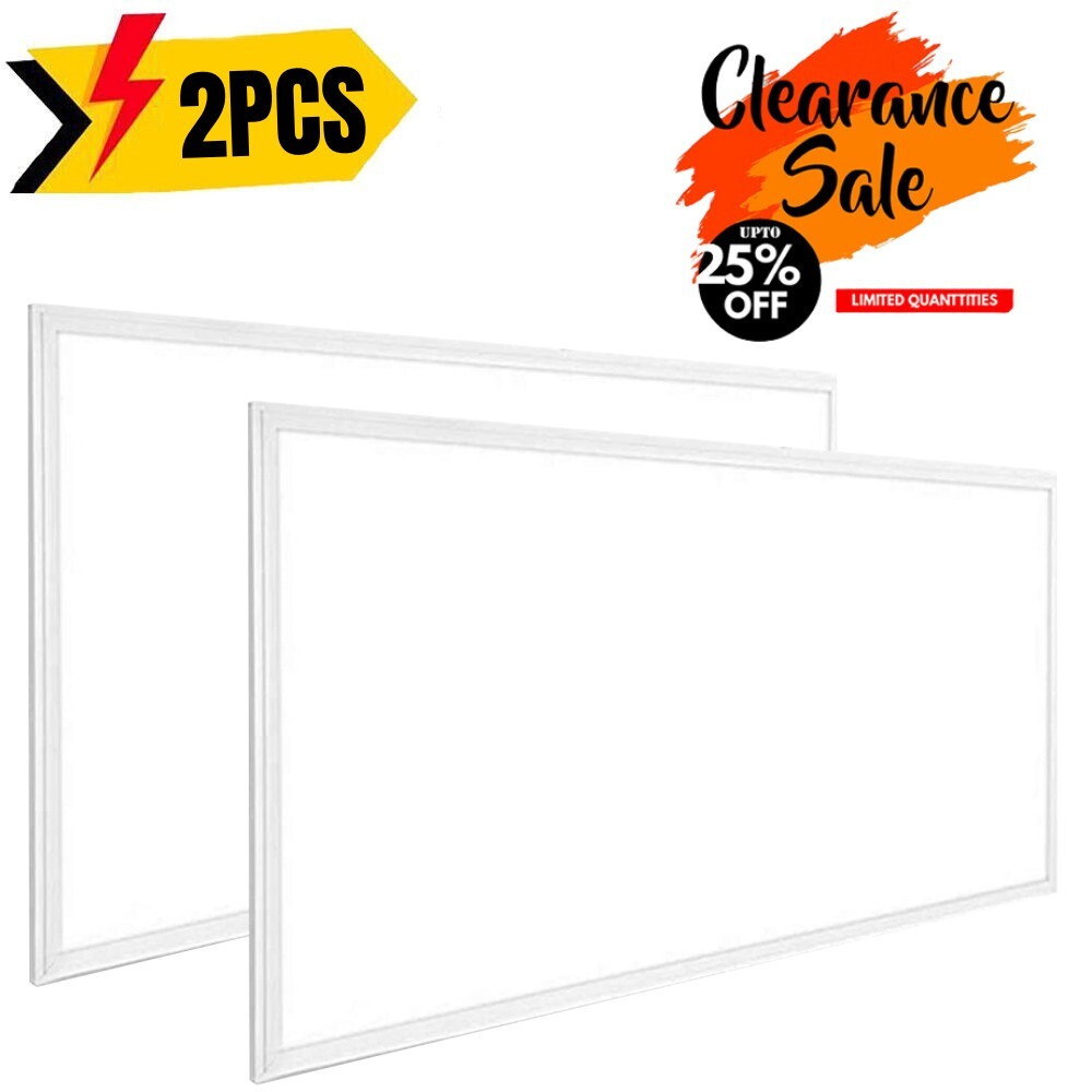 2-Pack, 2x4 LED Troffer Ceiling Panel Light, 75W, 5000K, 7800LM, 0-10V Dimmable