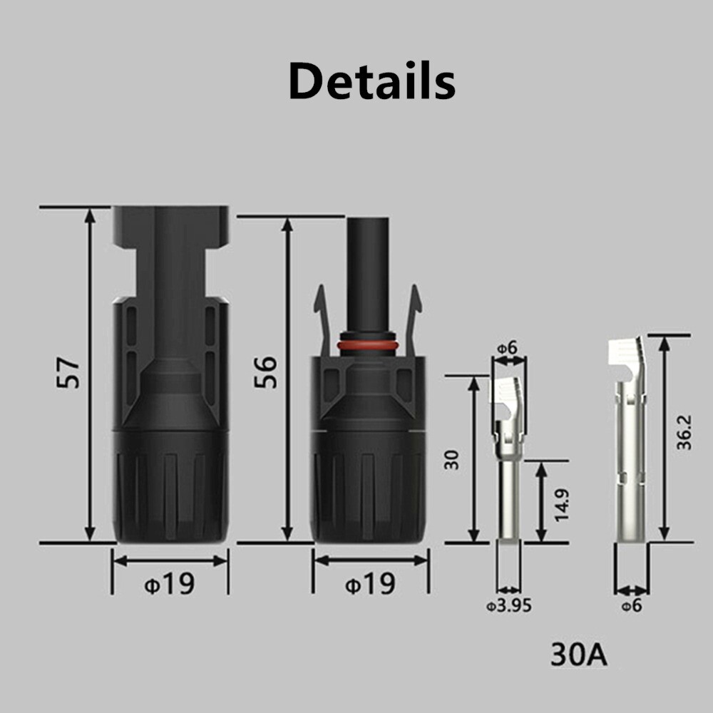 24 PCS Waterproof Solar Connectors Solar Panel Wire Joiners Crimper Plier Set
