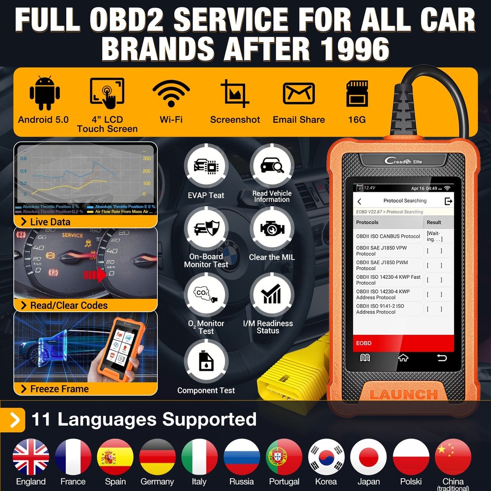 LAUNCH Creader Elite for Mercedes Benz Full System Diagnostic Tool as X431 V PRO