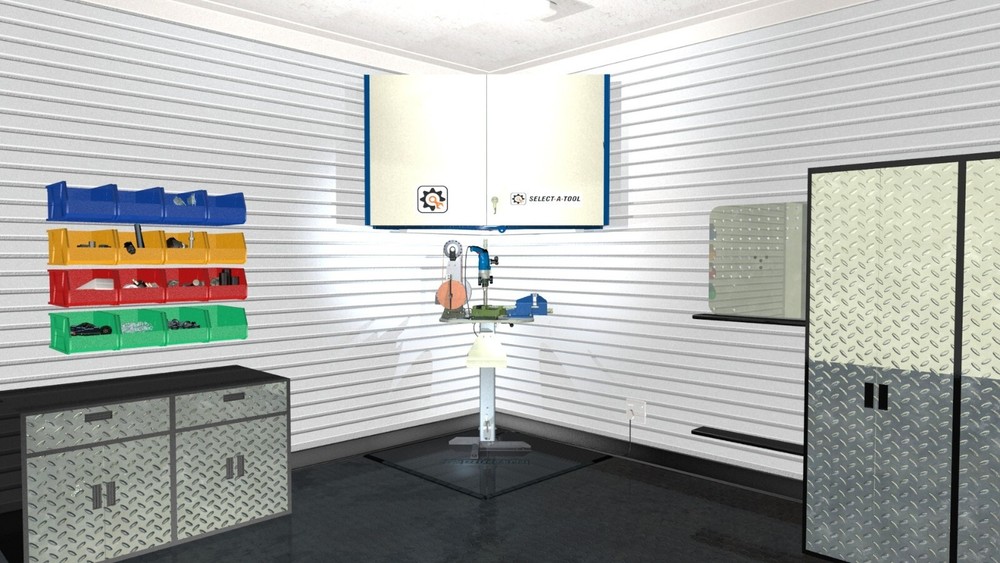 Lazy Susan Industrial Workbench - rotating, multi-station space saving