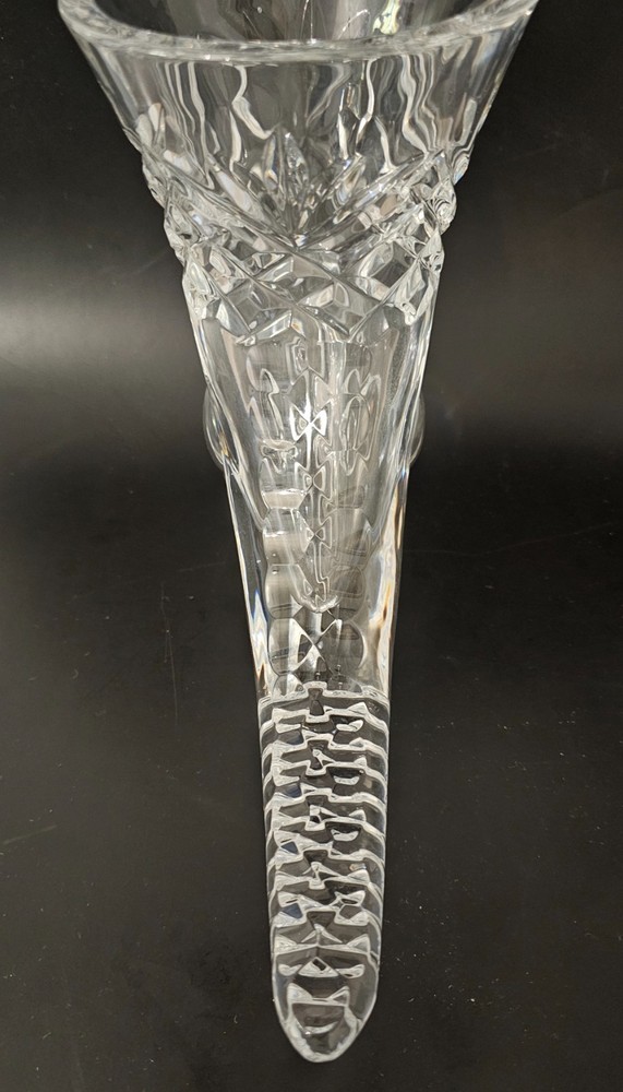 Crystal Cornucopia Heavy Vase