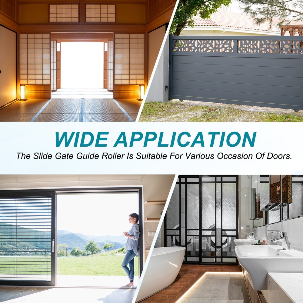1Set Slide Gate Guide Roller 2.8" Adjustable Nylon Rollers, White