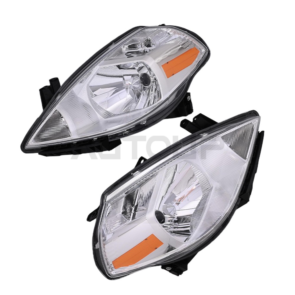 Chrome Halogen Headlight For Nissan Versa 2007-2012 Driver & Passenger Side