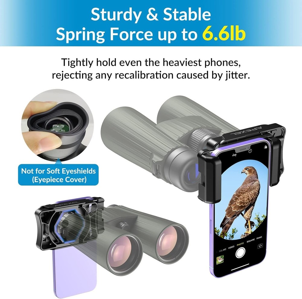 Telescope Phone Adapter, Binocular Photo Adapter for Android & iPhone, Phone ...