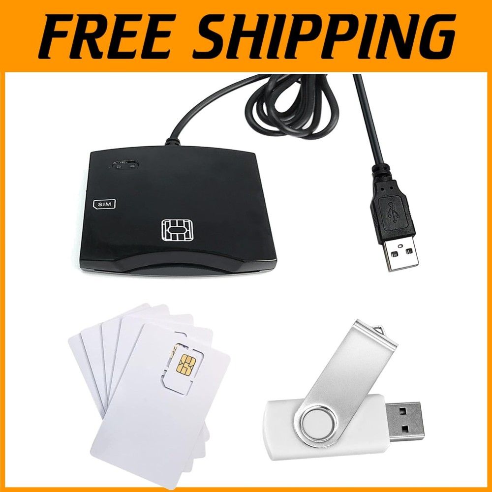 Professional SIM Card Writer with 5 Programmable LTE USIM Cards & Setup Software