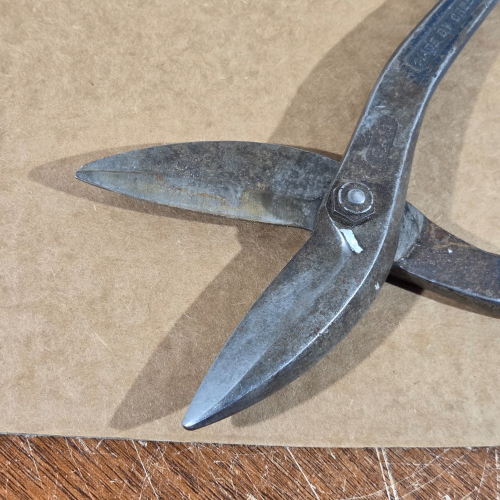 Vintage Crescent Tools Shears Blue Handle S411 USA