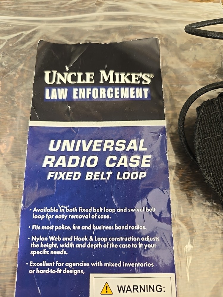 Uncle Mike's Radio Case with Fixed Belt Loop Nylon Web Black Universal 88804