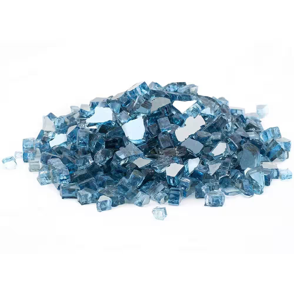 1/4 In. 20 Lb. Sky Blue Reflecitive Fire Glass