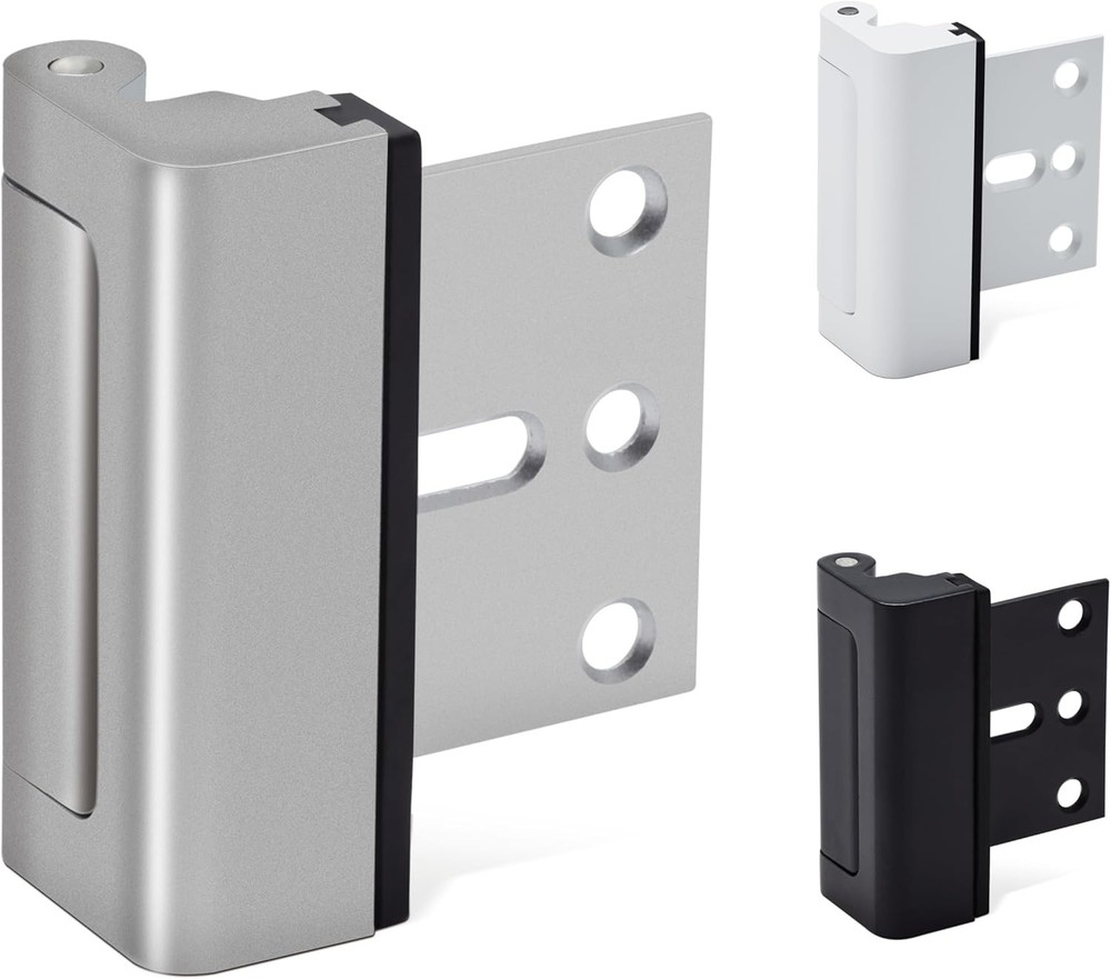 Home Security Door Lock, 2 Pack Reinforcement Locks for Front Silver