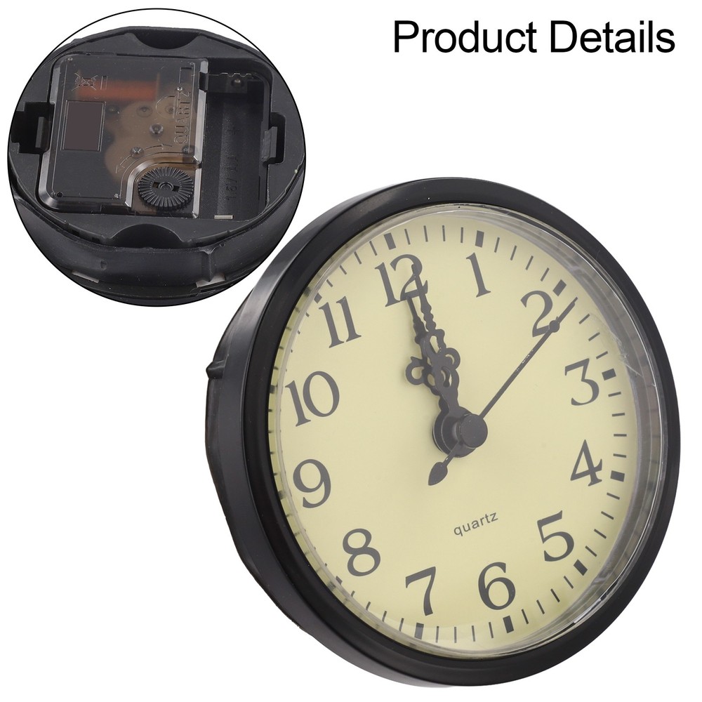Silent Movement Quartz Clock Insert with Arabic Numbers for DIY Crafting