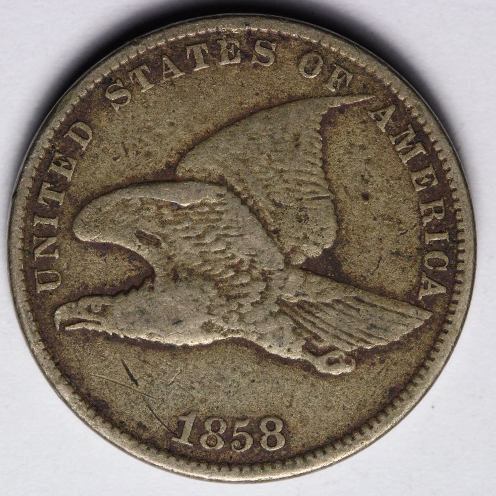 1858 S.L. Flying Eagle Cent Penny VF E101 XYEA