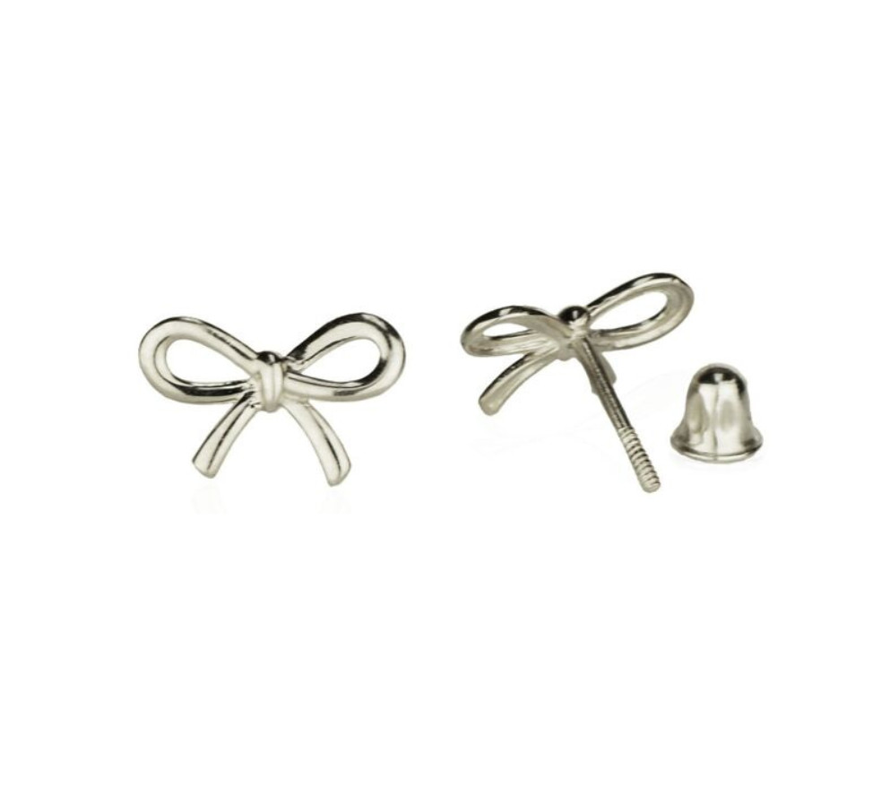 14K Yellow / White / Rose Gold Bow Tie Stud Earrings