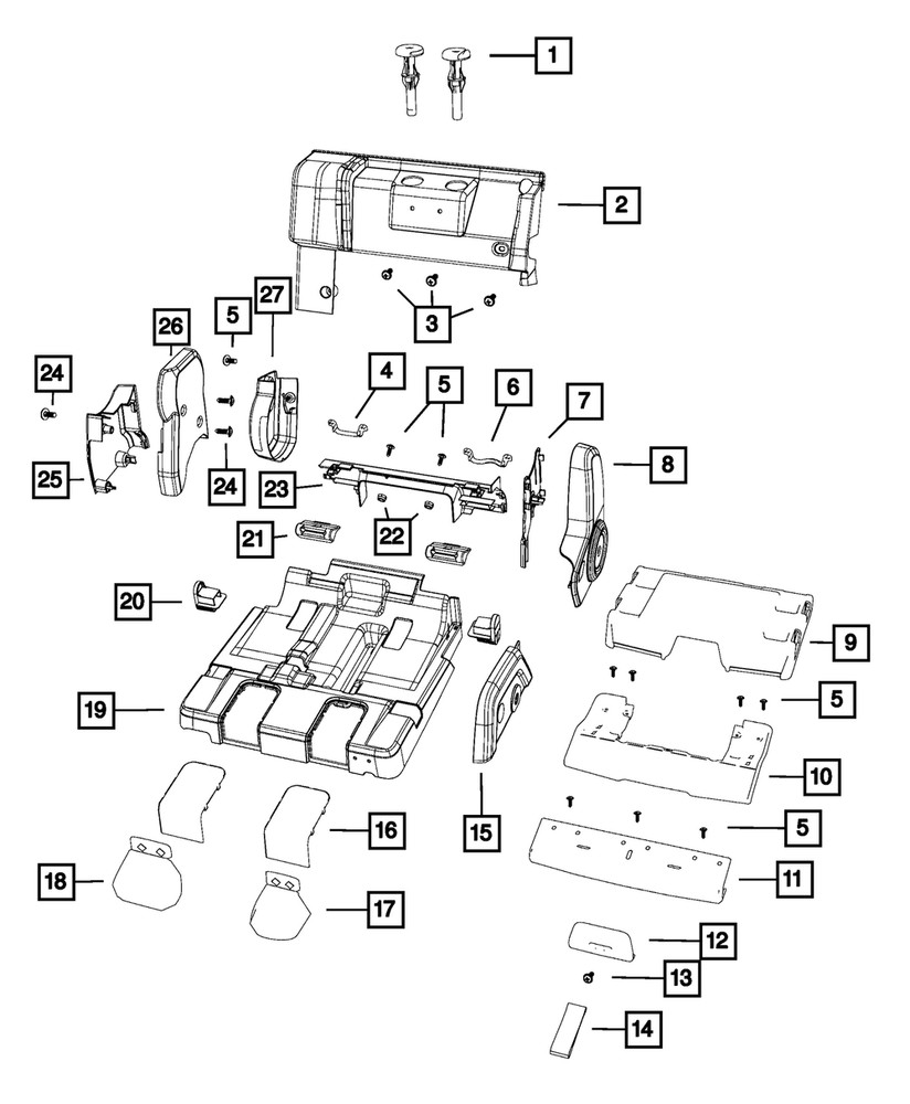 Genuine Mopar Headrest Sleeve Locking 1NC27DX9AA