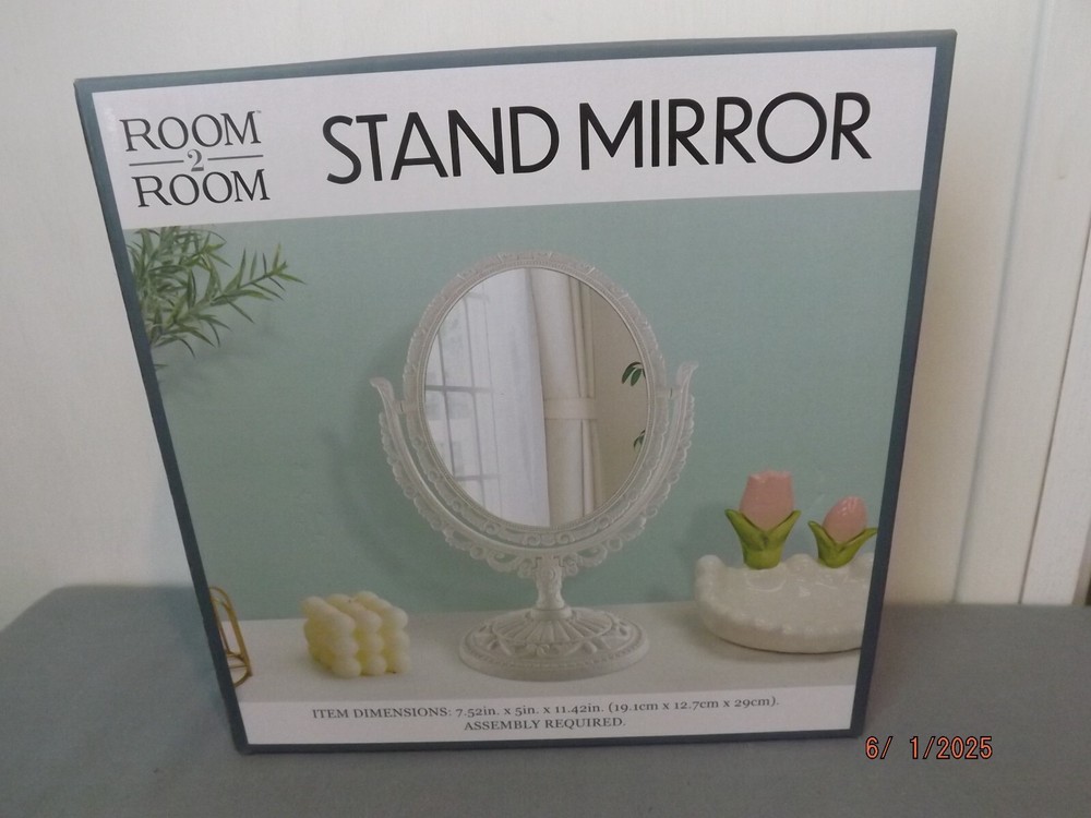 White Oval Shaped Mirror NEW