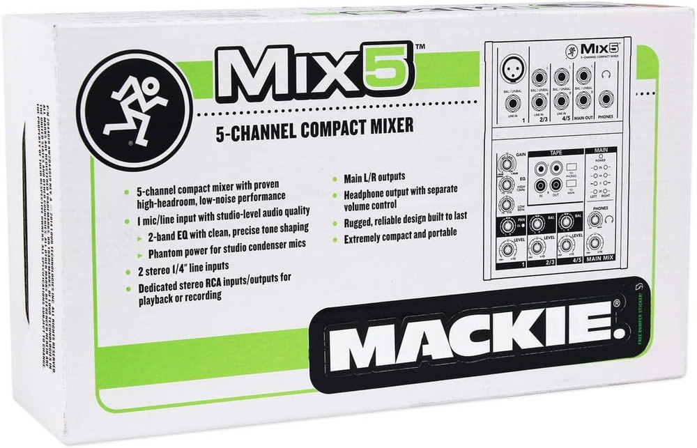 Mix5 5-Channel Compact Mixer, Black
