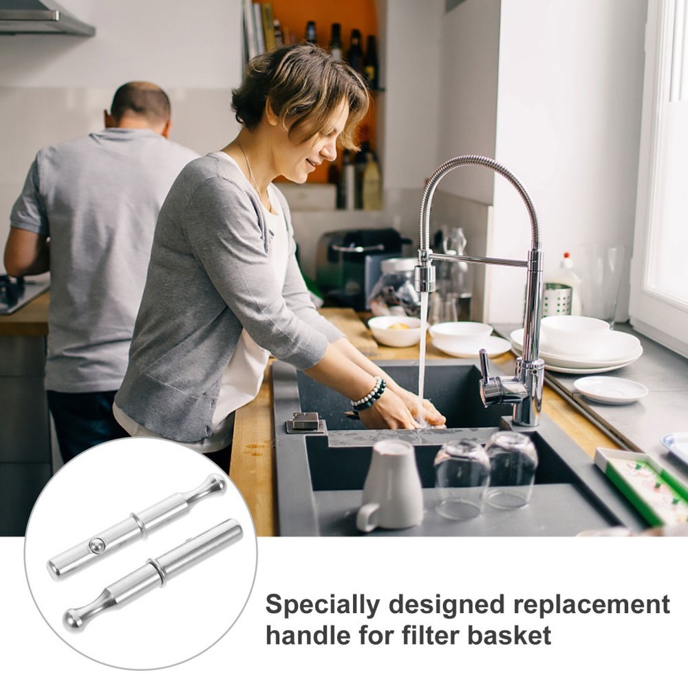 2 Pcs Sink Filter Accessories Kitchen Basket Handle Threaded Replacement Drain