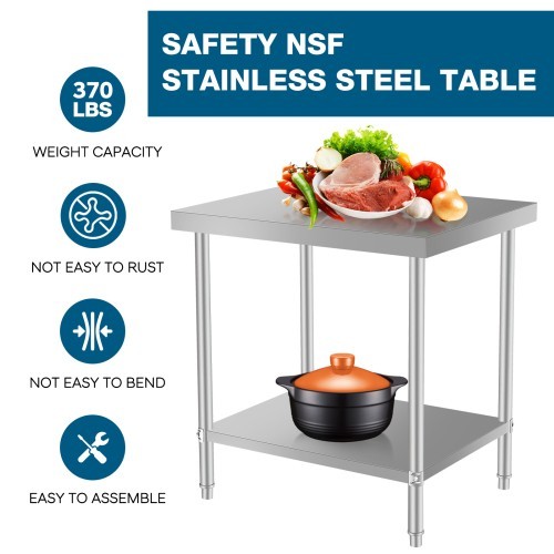 Stainless Steel Kitchen Work Table Commercial Kitchen Restaurant table for Prep