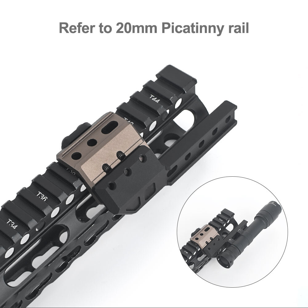 WADSN Tactical Picatinny Offset Mount Base Left / Right Side Flashlight Mount