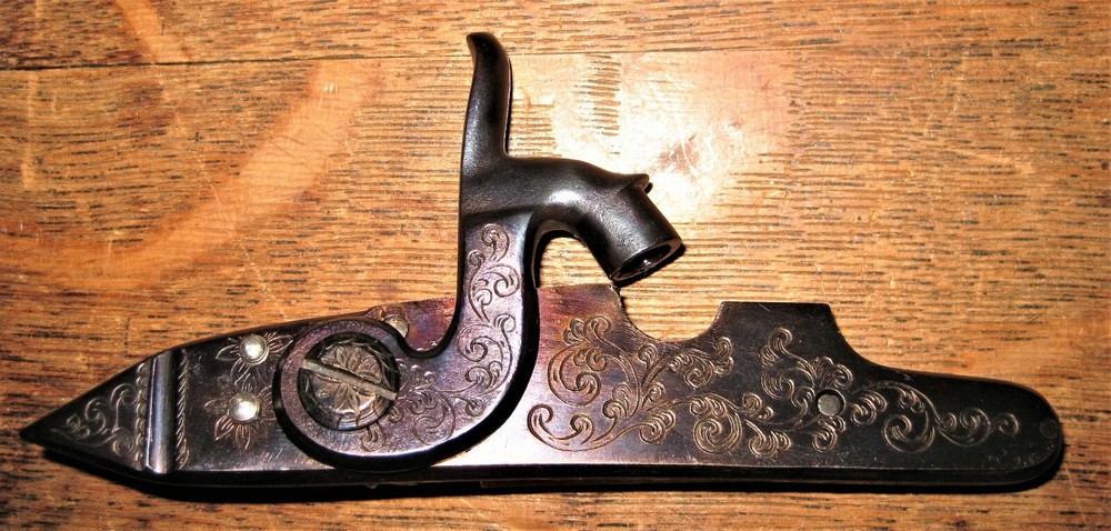 Large Siler Percussion Lock, Engraved,  Black Powder  Muzzleloader