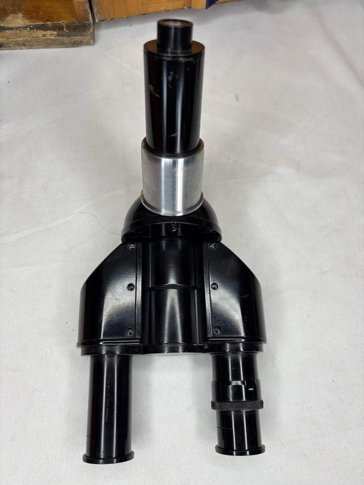 Carl Zeiss Jena Microscope with Box and Binocular Attachment