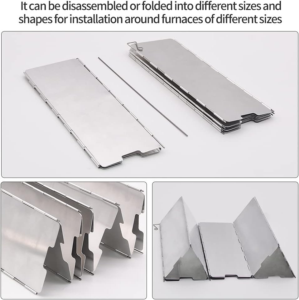 Compact 10 Plates Aluminum Stove Windscreen for Efficient Camping Cooking