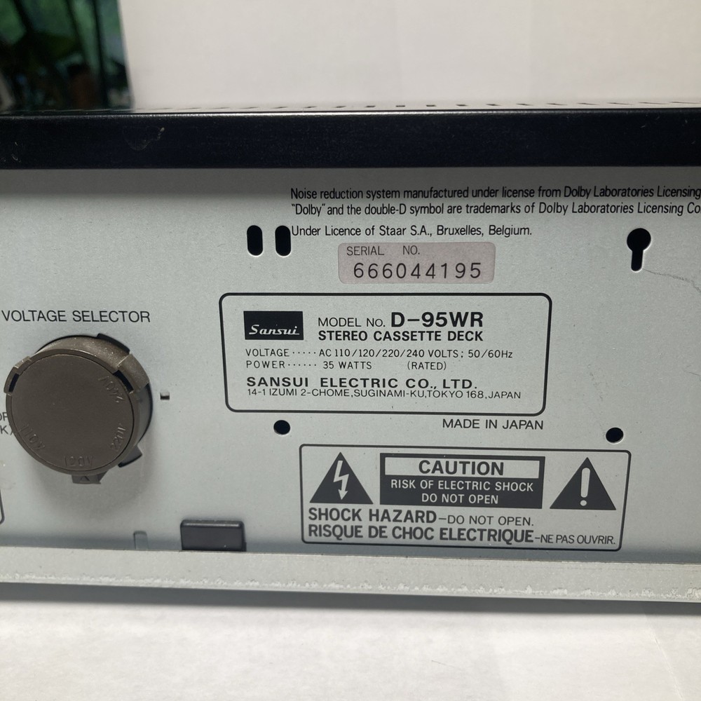 Sansui D-95WR Compu-Synchro Double Reverse Cassette Deck digital screen- Works!