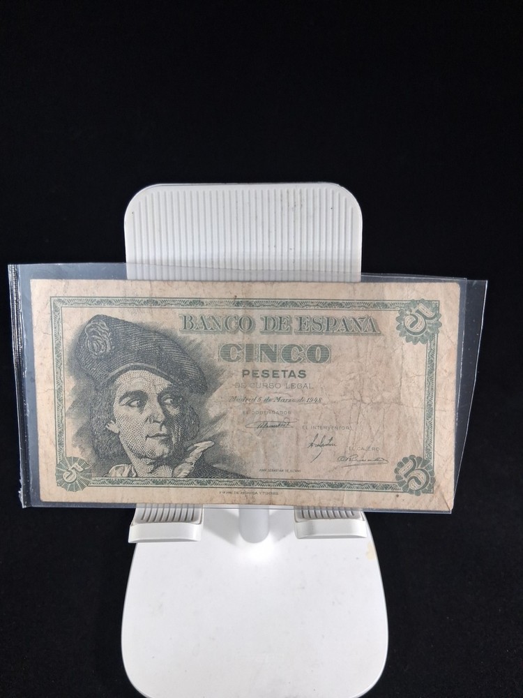 1948 SPAIN 5 PESETAS BANKNOTE