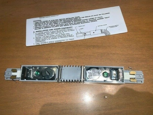 Philips Lightolier 6053NAL Basic Lytespan Track Variable Angle Connector NEW