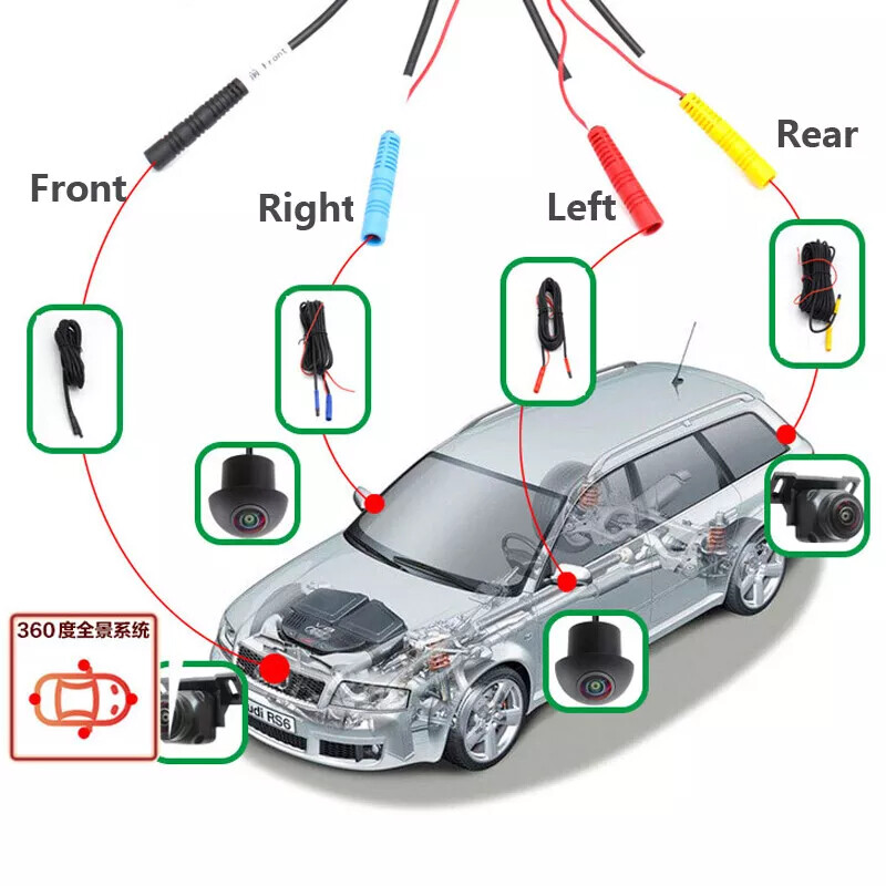 Car AHD 1080P 360° View System Panoramic View Parking Camera Set For Android US