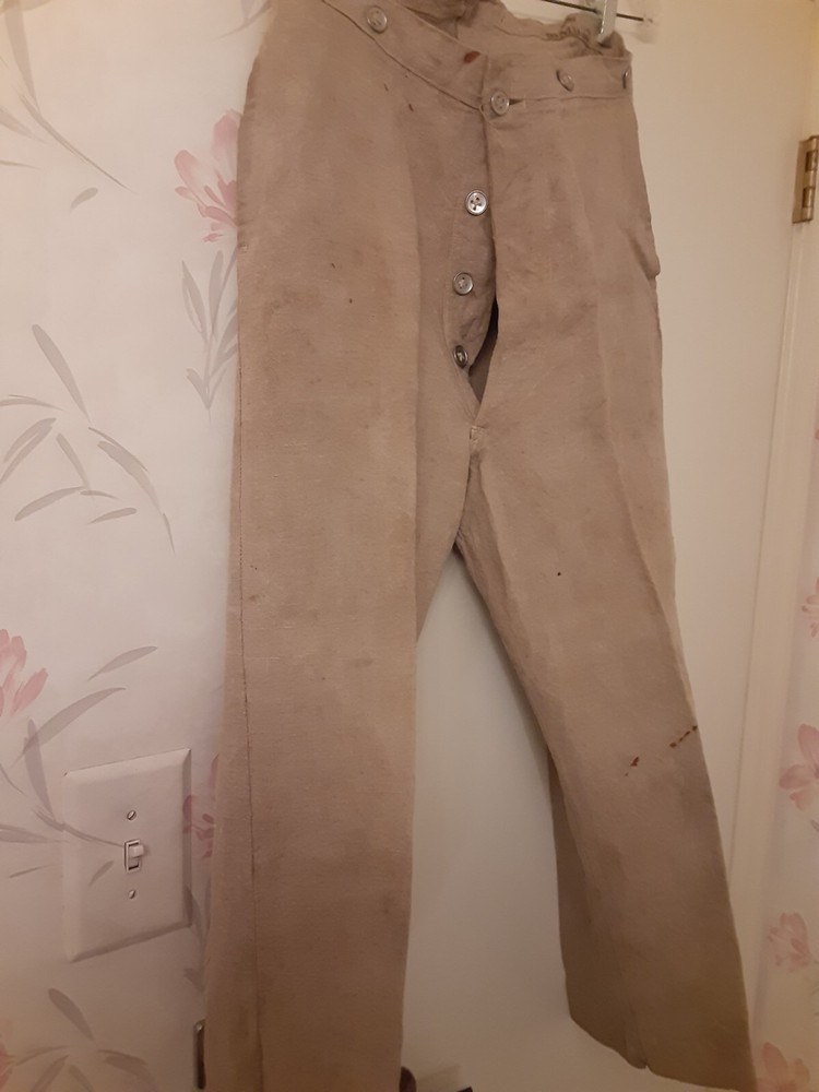 Original Swedish White Drill Uniform Trousers Dated 1932