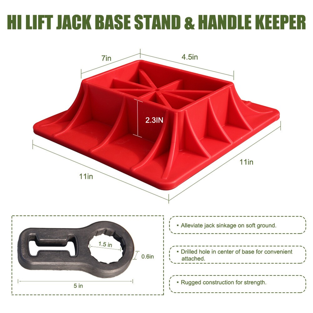 Base Stand & Handle Keeper Compatible with Hi Lift Jack Accessories Handle Bar