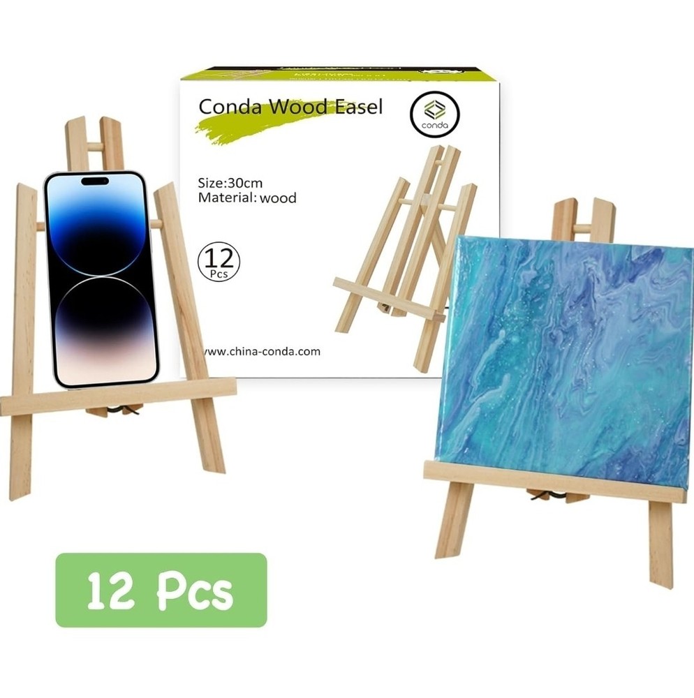 CONDA 12 Pack 11.8" Tabletop Easel, Portable A-Frame Tripod Tabletop Easel Se...