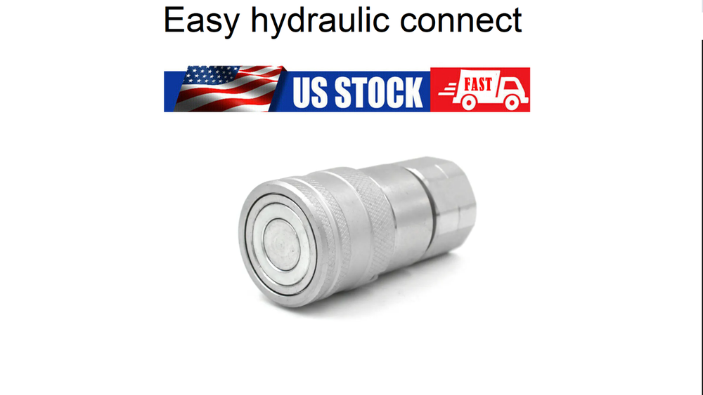 1/2 NPT Flat Face Hydraulic Quick Connect Coupler Coupling Set Skid Steer Bobcat