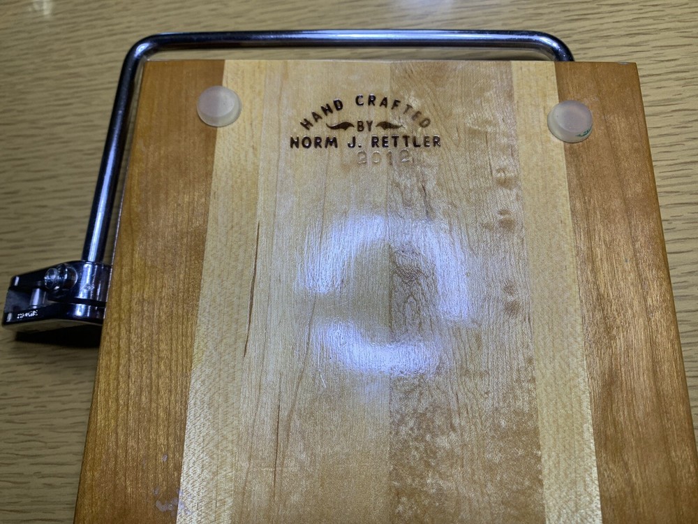 Hand Crafted Cheese Slicing Board by Norm J. Rettler. Made in 2012