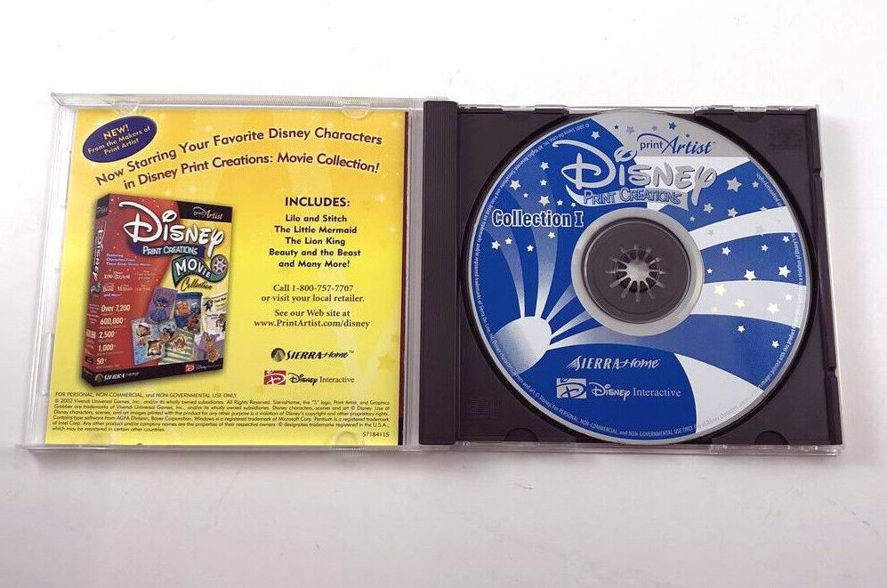 DISNEY PRINT CREATIONS Collection 1 PC WIN 98/2000/ME/XP