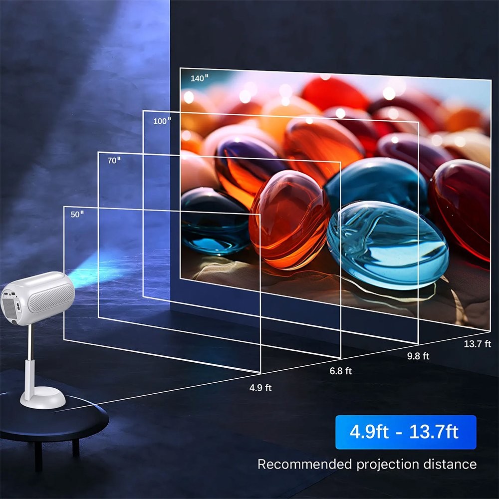 Auto Keystone 1080P Wifi Projector Android Bluetooth Home Video Smart Projector