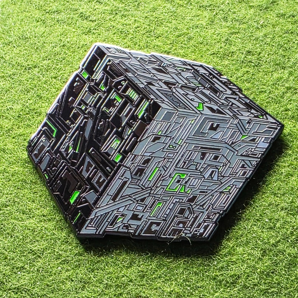 Star Trek TNG Borg Cube Enamel Pin 2"