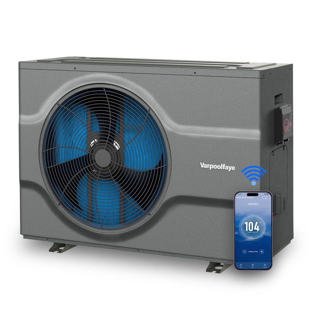 Smart Wifi Pool Heat Pump 88000 BTU for Above Ground Pools 24000 Gal Efficient