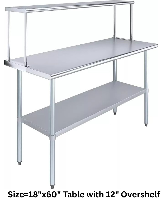 Commercial Stainless Steel Table, Heavy Duty Kitchen Prep & Work Table NSF